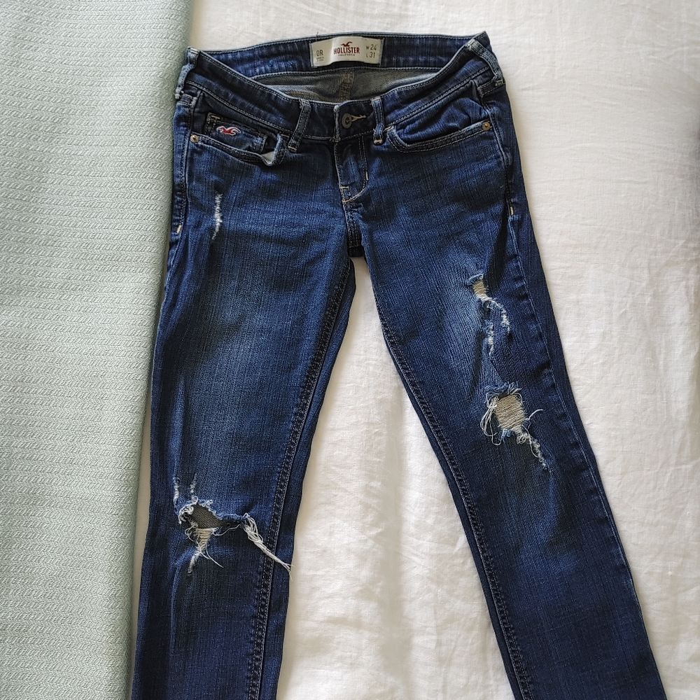 Hollister Skinny Jeans 24/30 Distressed